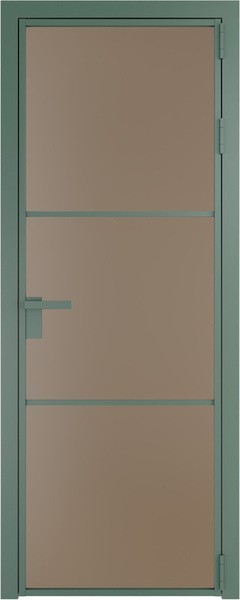 Алюминиевая дверь Profil Doors 13 AG Зеленый воск Монохром капучино
