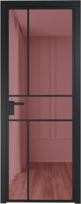 Алюминиевая дверь Profil Doors 21 AG Черный матовый Розовое шпион