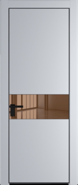 Межкомнатная дверь Profil Doors 17 PA Черный матовый RAL9005 Зеркало бронзовое Лайт Грей (RAL 870-01)