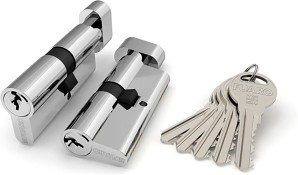 Цилиндровый Fuaro (Фуаро) механизм (R302/60) R3002Knob60(25+10+25) CP хром 5Key с вертушкой