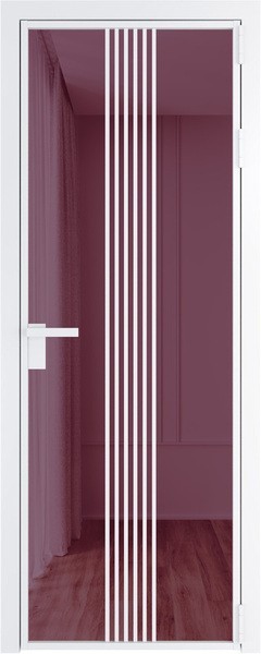 Алюминиевая дверь Profil Doors 18 AG Вайт Фиолетовый Шпион