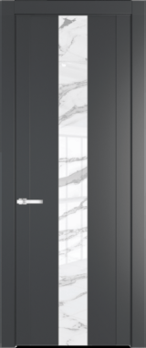 Межкомнатная дверь Profil Doors 1.9 P Нефи белый узор серебро Графит (Pantone 425С)