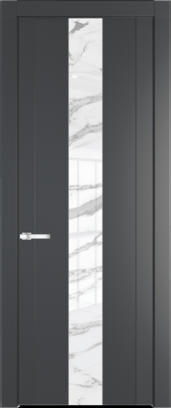 Межкомнатная дверь Profil Doors 1.9 P Нефи белый узор серебро Графит (Pantone 425С)