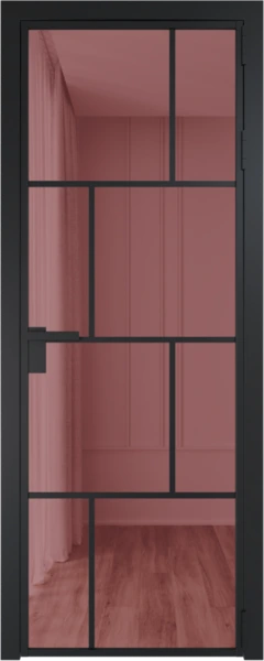 Алюминиевая дверь Profil Doors 22 AG Черный матовый Розовое шпион