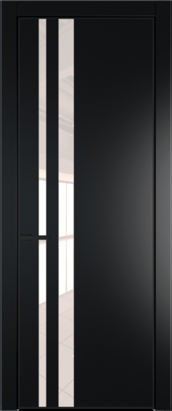 Межкомнатная дверь Profil Doors 20 PA Черный матовый RAL9005 Lacobel Перламутровый лак Блэк