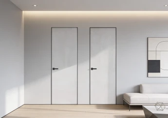 Скрытая дверь Profil Doors 0 PE.O под покраску 2400 Черный матовый RAL9005