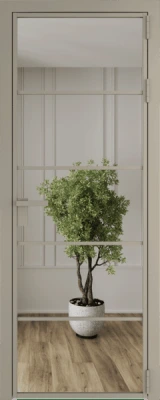 Алюминиевая дверь Profil Doors 14 AG Никель матовый Зеркало