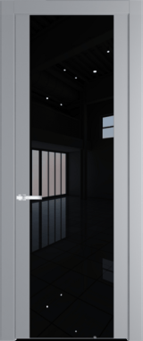 Межкомнатная дверь Profil Doors 1.7 P Lacobel Черный лак Смоки (RAL 870-02)