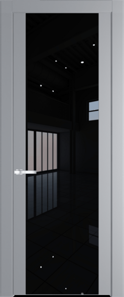 Межкомнатная дверь Profil Doors 1.7 P Lacobel Черный лак Смоки (RAL 870-02)