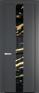 Межкомнатная дверь Profil Doors 1.9 P Нефи черный узор золото Графит (Pantone 425С)