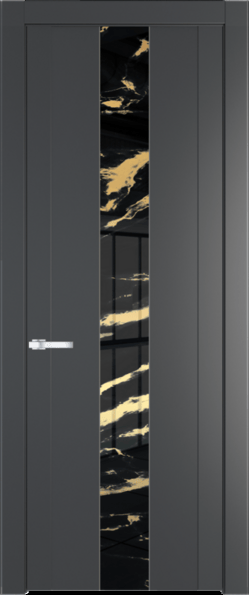 Межкомнатная дверь Profil Doors 1.9 P Нефи черный узор золото Графит (Pantone 425С)