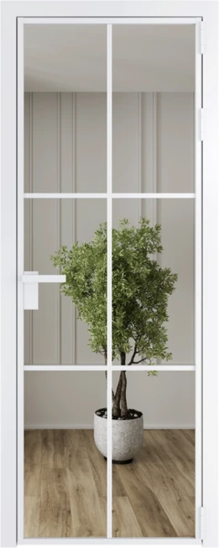Алюминиевая дверь Profil Doors 3 AG Вайт Зеркало