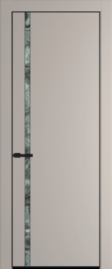 Межкомнатная дверь Profil Doors 21 PA Черный матовый RAL9005 Атриум серебро Сэнд