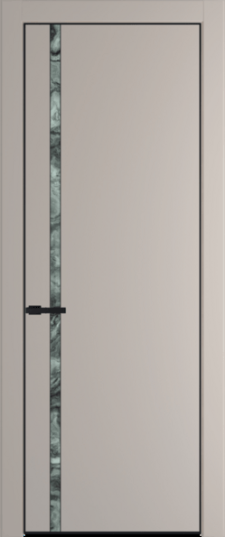 Межкомнатная дверь Profil Doors 21 PA Черный матовый RAL9005 Атриум серебро Сэнд