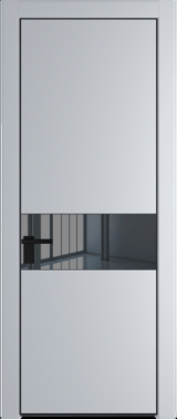 Межкомнатная дверь Profil Doors 17 PA Черный матовый Зеркало серое Лайт Грей (RAL 870-01)