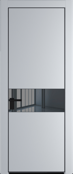 Межкомнатная дверь Profil Doors 17 PA Черный матовый Зеркало серое Лайт Грей (RAL 870-01)