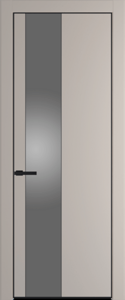 Межкомнатная дверь Profil Doors 19 PA Черный матовый RAL9005 Lacobel Серебряный лак Сэнд