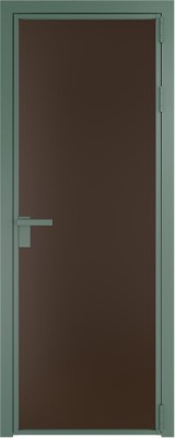 Алюминиевая дверь Profil Doors 1 AG Зеленый воск Монохром шоколад