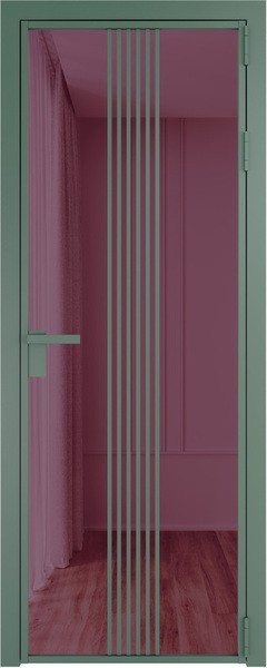 Алюминиевая дверь Profil Doors 18 AG Зеленый воск Фиолетовый Шпион