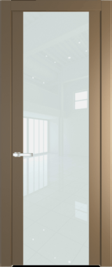 Межкомнатная дверь Profil Doors 1.7 P Lacobel Белый лак Перламутр золото