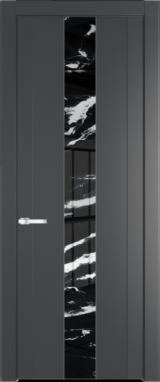 Межкомнатная дверь Profil Doors 1.9 P Нефи черный узор серебро Графит (Pantone 425С)