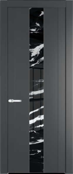 Межкомнатная дверь Profil Doors 1.9 P Нефи черный узор серебро Графит (Pantone 425С)