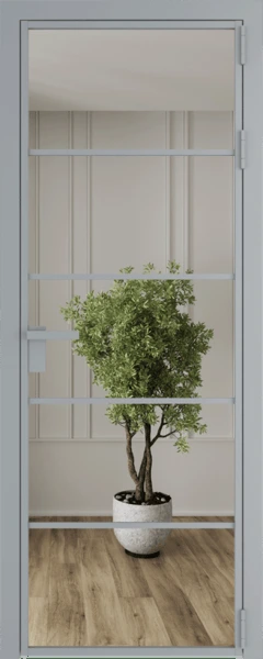 Алюминиевая дверь Profil Doors 14 AG Серебро Зеркало