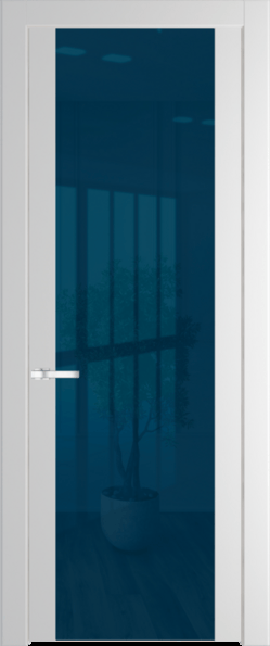 Межкомнатная дверь Profil Doors 1.7 P Зеркало синее Крем Вайт (RAL 120-02)