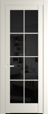 Межкомнатная дверь Profil Doors 4.1.2 (p.8) Перламутр белый Черное тонированное