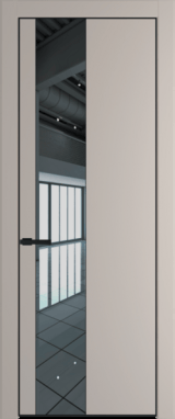 Межкомнатная дверь Profil Doors Orange 19 PE.O Зеркало Сэнд Черный матовый RAL9005