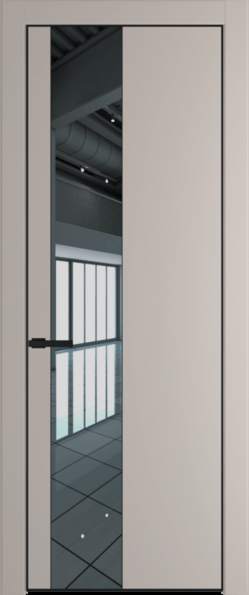 Межкомнатная дверь Profil Doors Orange 19 PE.O Зеркало Сэнд Черный матовый RAL9005