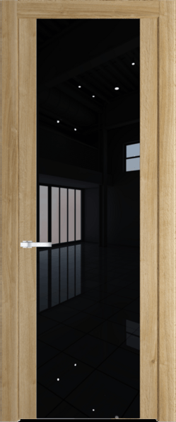 Межкомнатная дверь Profil Doors 1.7 N Lacobel Черный лак Дуб Карамель