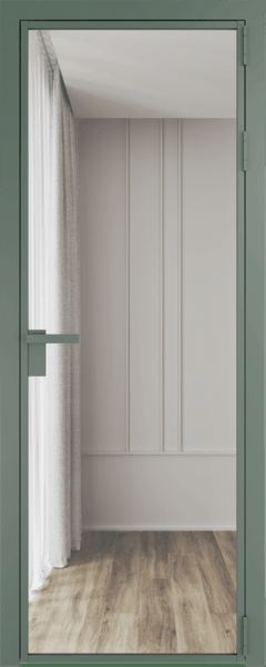 Алюминиевая дверь Profil Doors 1 AG Зеленый воск Прозрачное