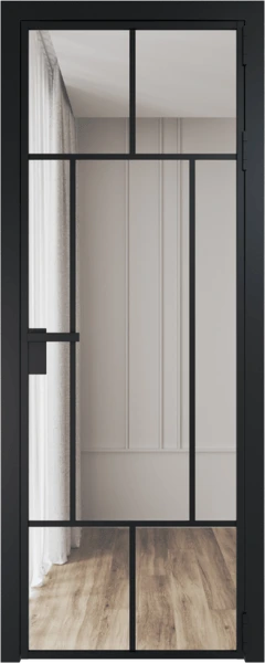 Алюминиевая дверь Profil Doors 10 AG Черный матовый Кризет Фиолетовый