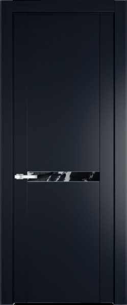 Межкомнатная дверь Profil Doors 1.4 P Нефи черный узор серебро Нэви Блу (RAL 7016)
