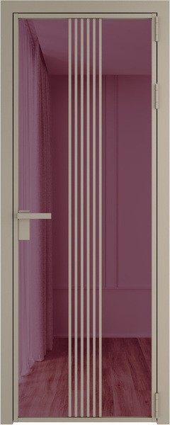 Алюминиевая дверь Profil Doors 18 AG Никель матовый Фиолетовый Шпион