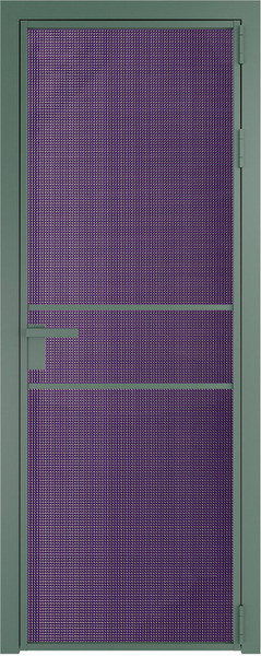 Алюминиевая дверь Profil Doors 2 AG Зеленый воск Кризет Фиолетовый