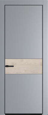 Межкомнатная дверь Profil Doors 17 PE Лак классик Смоки (RAL 870-02) Черный матовый RAL9005 Каштан светлый