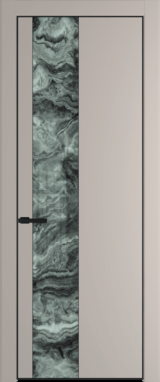 Межкомнатная дверь Profil Doors 19 PA Черный матовый RAL9005 Атриум серебро Сэнд