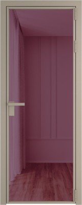 Алюминиевая дверь Profil Doors 1 AG Никель матовый Фиолетовое шпион
