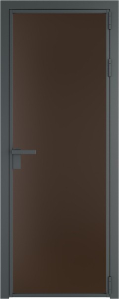 Алюминиевая дверь Profil Doors 1 AG Серая ночь Монохром шоколад