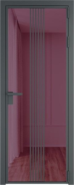 Алюминиевая дверь Profil Doors 18 AG Серая ночь Фиолетовый Шпион
