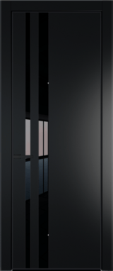 Межкомнатная дверь Profil Doors 20 PA Черный матовый RAL9005 Lacobel Черный лак Блэк