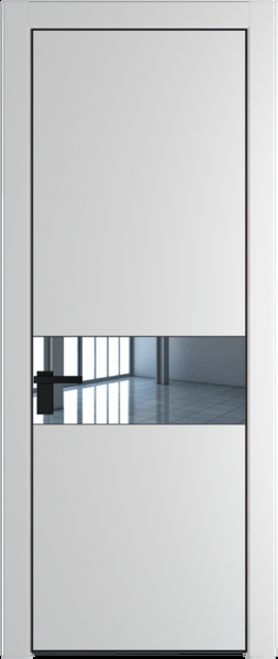 Межкомнатная дверь Profil Doors 17 PA Черный матовый RAL9005 Зеркало Крем Вайт (RAL 120-02)