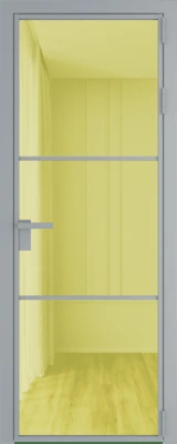 Алюминиевая дверь Profil Doors 13 AG Серебро Золотое шпион