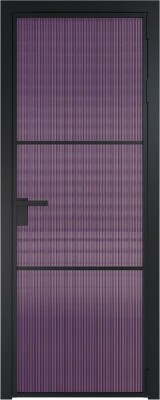 Алюминиевая дверь Profil Doors 13 AG Черный матовый Мору Фиолетовое