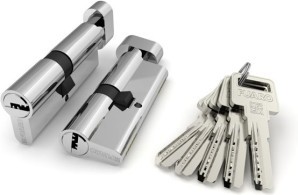 Цилиндровый Fuaro (Фуаро) механизм (R602/90) R6002Knob90(40+10+40) CP хром 5Key с вертушкой