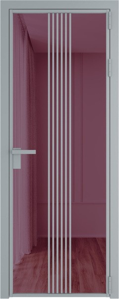 Алюминиевая дверь Profil Doors 18 AG Серебро Фиолетовый Шпион