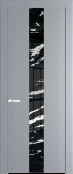 Межкомнатная дверь Profil Doors 1.9 P Нефи черный узор серебро Смоки (RAL 870-02)