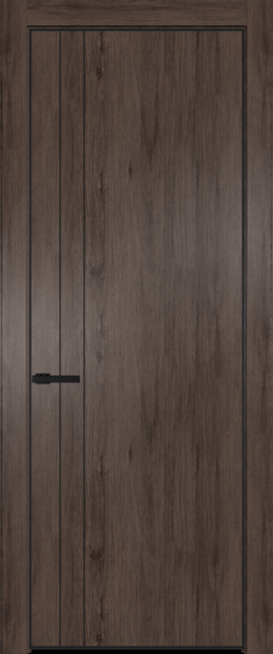 Межкомнатная дверь Profil Doors 12 NA Черный матовый RAL9005 Дуб Тобакко